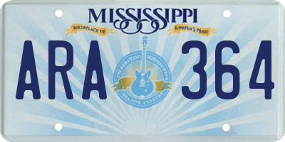 MS license plate ARA364