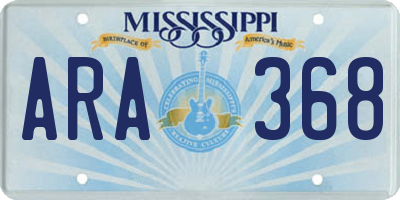 MS license plate ARA368