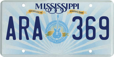 MS license plate ARA369