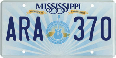 MS license plate ARA370