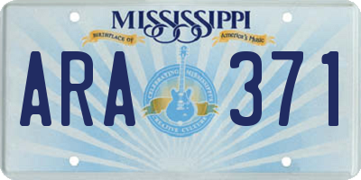 MS license plate ARA371