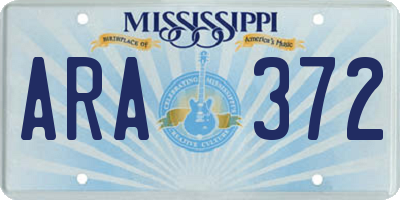 MS license plate ARA372