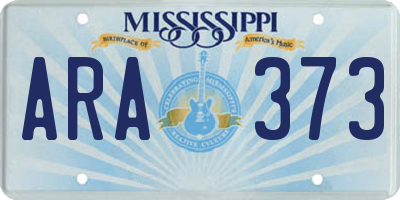 MS license plate ARA373