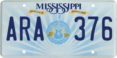 MS license plate ARA376