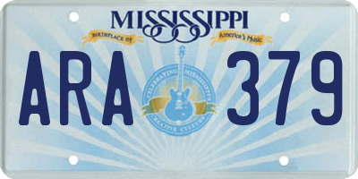 MS license plate ARA379
