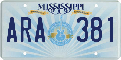 MS license plate ARA381