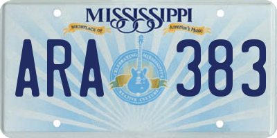 MS license plate ARA383