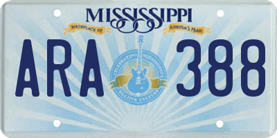 MS license plate ARA388