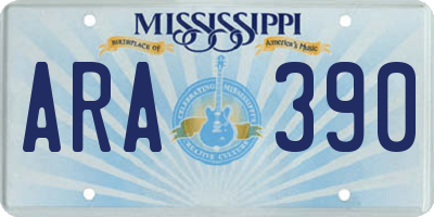 MS license plate ARA390