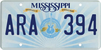 MS license plate ARA394