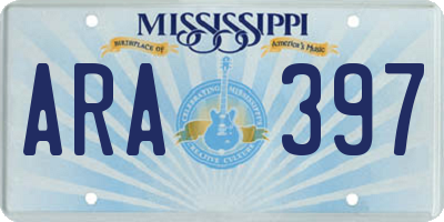 MS license plate ARA397