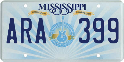 MS license plate ARA399