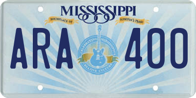 MS license plate ARA400
