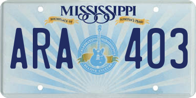 MS license plate ARA403