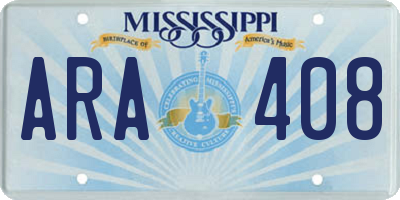 MS license plate ARA408