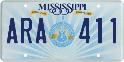 MS license plate ARA411