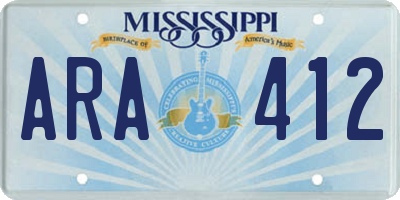 MS license plate ARA412