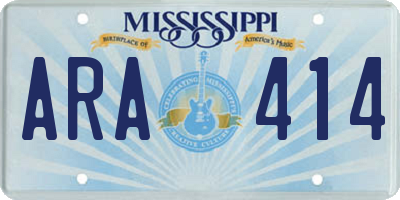 MS license plate ARA414