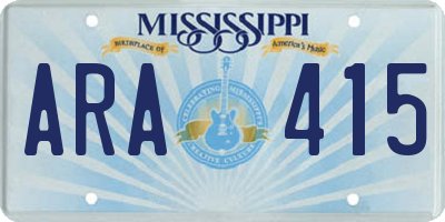 MS license plate ARA415