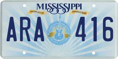 MS license plate ARA416