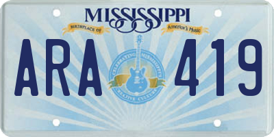 MS license plate ARA419