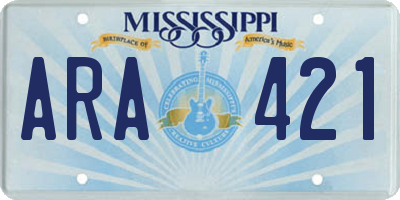 MS license plate ARA421
