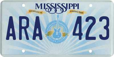 MS license plate ARA423