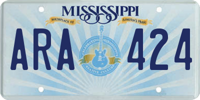 MS license plate ARA424