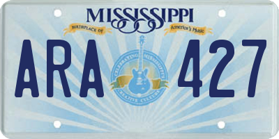 MS license plate ARA427