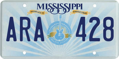 MS license plate ARA428