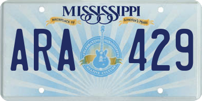 MS license plate ARA429