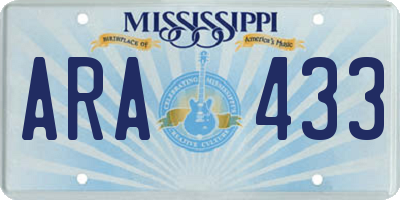 MS license plate ARA433