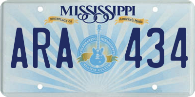 MS license plate ARA434