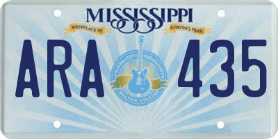 MS license plate ARA435