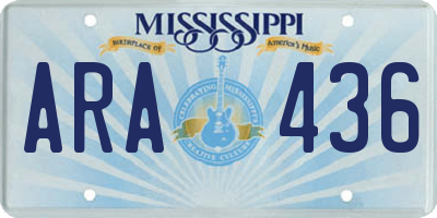 MS license plate ARA436