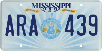 MS license plate ARA439