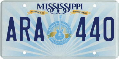 MS license plate ARA440