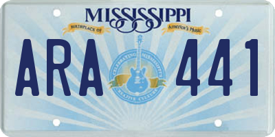 MS license plate ARA441