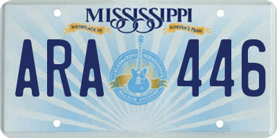 MS license plate ARA446