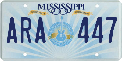 MS license plate ARA447