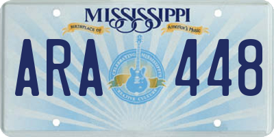 MS license plate ARA448