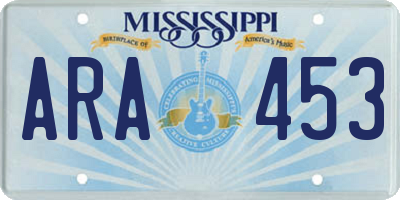 MS license plate ARA453