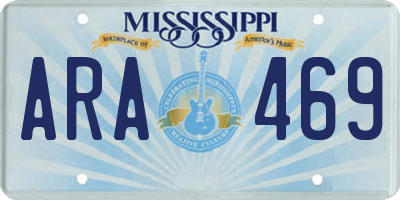 MS license plate ARA469