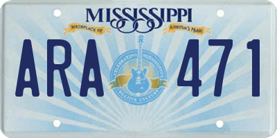MS license plate ARA471