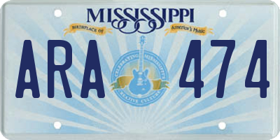 MS license plate ARA474
