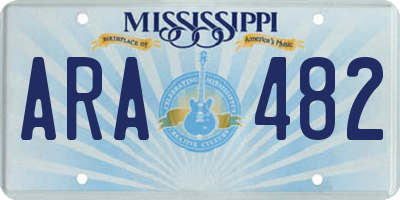 MS license plate ARA482