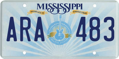 MS license plate ARA483