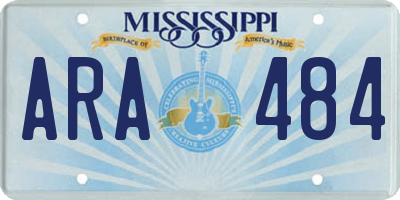 MS license plate ARA484