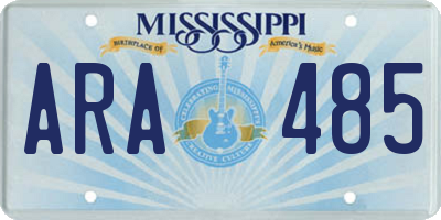 MS license plate ARA485