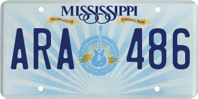 MS license plate ARA486